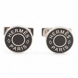 Gemelli Hermès Licor 2 Sellier Nero Argento