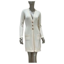 Chanel Long Cashmere Cardigan - White, FR 36 Pre-owned Other