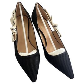 J'Dior schwarze Pumps aus Techno-Stoff, Größe 37 1/2 Schwarz