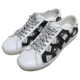 Yves Saint Laurent Baskets en toile et cuir Saint Laurent Paris Noir Blanc