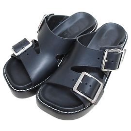 Loewe Ease Leder Sandalen mit Absatz Schwarz