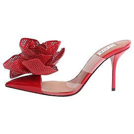 Alaïa PVC-Absätze mit rotem Blumendetail - Größe UK 5 Rot