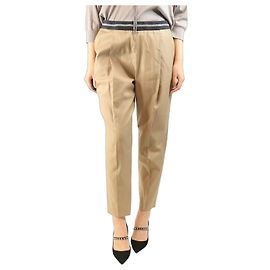 Brunello Cucinelli Pantalones de mezcla de algodón neutros - talla UK 12 Otro