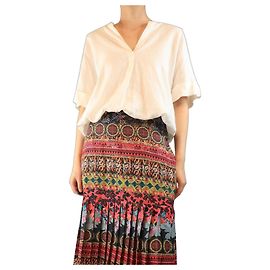 Vince White short-sleeved linen top - size L White