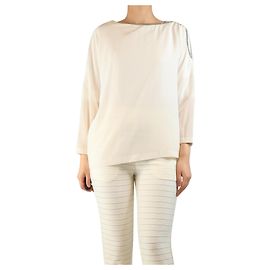 Brunello Cucinelli White silk top - size L White
