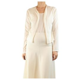 Autre Marque Set canotta in cotone bianco e cardigan - taglia L Bianco
