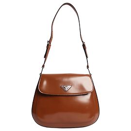 Prada Bolsa de flap Cleo em couro marrom Marrom