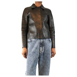 Joseph Schwarze Jose Bonded-Lederjacke - Größe UK 6 Schwarz