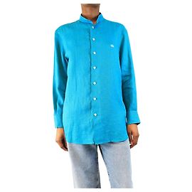 Etro Camicia in lino teal - taglia UK 6 Blu