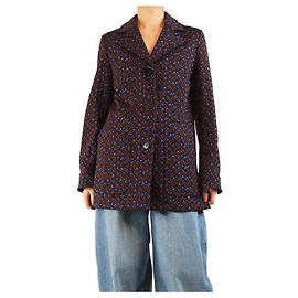 Marni Maroon printed coat - size UK 10 Red