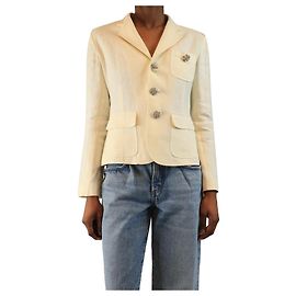 Ralph Lauren Creme Leinenblazer - Größe UK 10 Roh