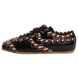 Dries Van Noten Schwarze veredelte Ledersneaker - Größe EU 38 Schwarz