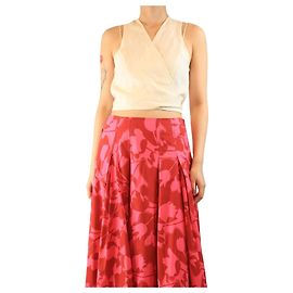 Forte Forte Cream sleeveless linen wrap top - size UK 14 Cream