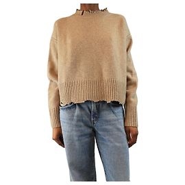 Helmut Lang Pull en laine beige usé - taille S Beige