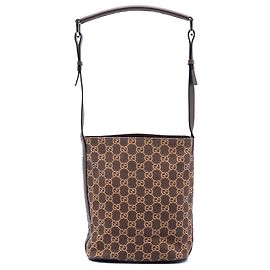 Bolsa de ombro Gucci em lona GG marrom Marrom Castanho escuro