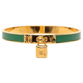 Bracciale Bangle Cadena Lock in Epsom placcato oro verde Hermès Altro
