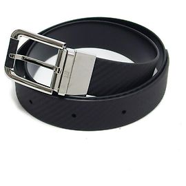 Alfred Dunhill Dunhill Chassis Carbon Fiber Pattern Reversible Belt Black