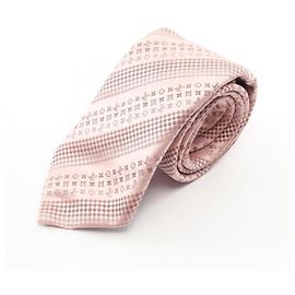 Louis Vuitton Monogram Pattern Silk Tie for Men in Pink Pink