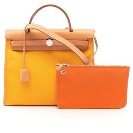 Hermès Hermes Herbag Zip PM Handbag Brown Other Orange Mustard