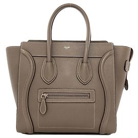 Céline Bolsa de mão em couro micro Luggage da Celine Marrom