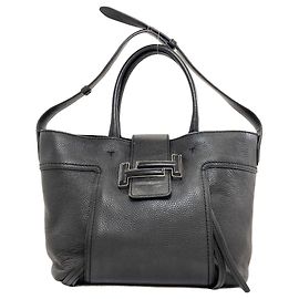 Tod's Double T Einkaufstasche 2-Wege Tote Schwarz