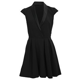 Ba&Sh Coston Flared Mini Dress in Black Wool Black