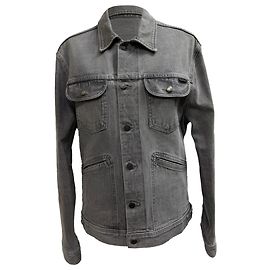 Tom Ford Buttoned Denim Jacket with Multiple Pockets in Grey Cotton Grey