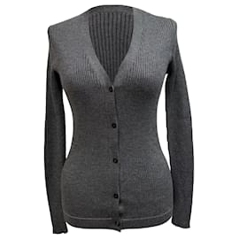 Grau gestrickte Wolljacke von Prada Grau