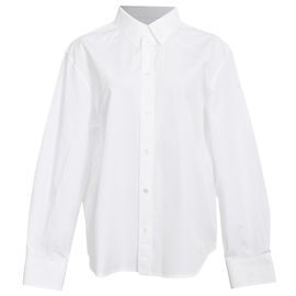 Céline  Celine Button-Down Shirt in White Cotton  White Cream