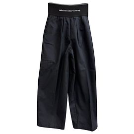 Alexander Wang Logo-Bundhose aus schwarzer Baumwolle Schwarz