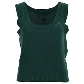 Dior CD Embroidered Knitted Tank Top in Olive Cashmere Green Olive green