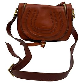 Bolsa transversal Chloé Medium Marcie em couro laranja Laranja