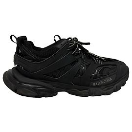 Balenciaga Track Sneakers in Black Polyurethane Black