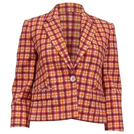 Michael Kors Collection Plaid Blazer in Multicolor Cotton Multiple colors