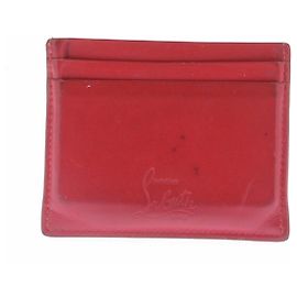 Christian Louboutin Porte-carte rouge cuir Red