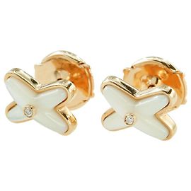 Pendientes Stud Jeux de Liens de Chaumet Blanco Dorado