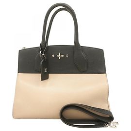 Louis Vuitton City Steamer MM Handbag Black Beige