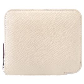 Hermès Hermes Equateur Silk In Compact Wallet White