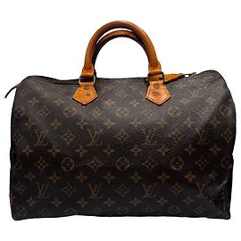Louis Vuitton Speedy Handbag Monogram Canvas 35 Brown