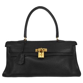 Hermès Schultertasche Kelly Togo 42 Schwarz