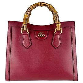 Gucci Red Leather Handbag Red