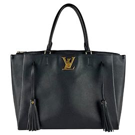 Bolsa de Ombro em Couro Lockmeet da Louis Vuitton Preto