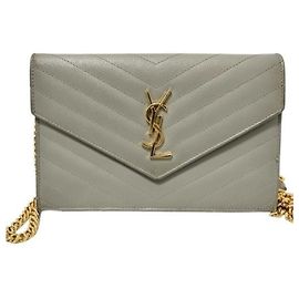 Yves Saint Laurent Cassandra Chain Wallet Brown