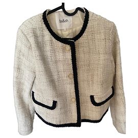 Ba&Sh Kurze Tweedjacke in Ecru und Schwarz Schwarz Beige