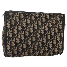 Christian Dior Trotter Canvas Clutch Bag Navy Auth 175154 Navy blue