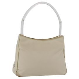 PRADA Handtasche aus Nylon Elfenbein Silber Authentisch 175398 Silber Roh