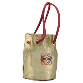 Sac à épaule LOEWE PVC toile or Auth YKZ1213A Doré