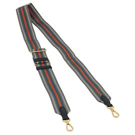 PRADA Adjustable Shoulder Strap Nylon 34.3""-50.4"" Gray Gold Auth YKZ1436A Brown Golden