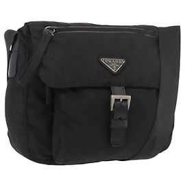 Borsa a Spalla PRADA Nylon Nero Argento Autentica ka3998 Nero Argento
