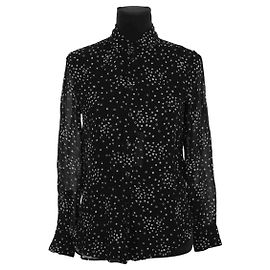 Camicia Saint Laurent nera in viscosa Nero